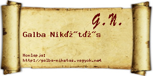 Galba Nikétás névjegykártya